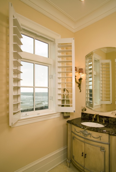 Plantation shutters in Philadelphia beach home